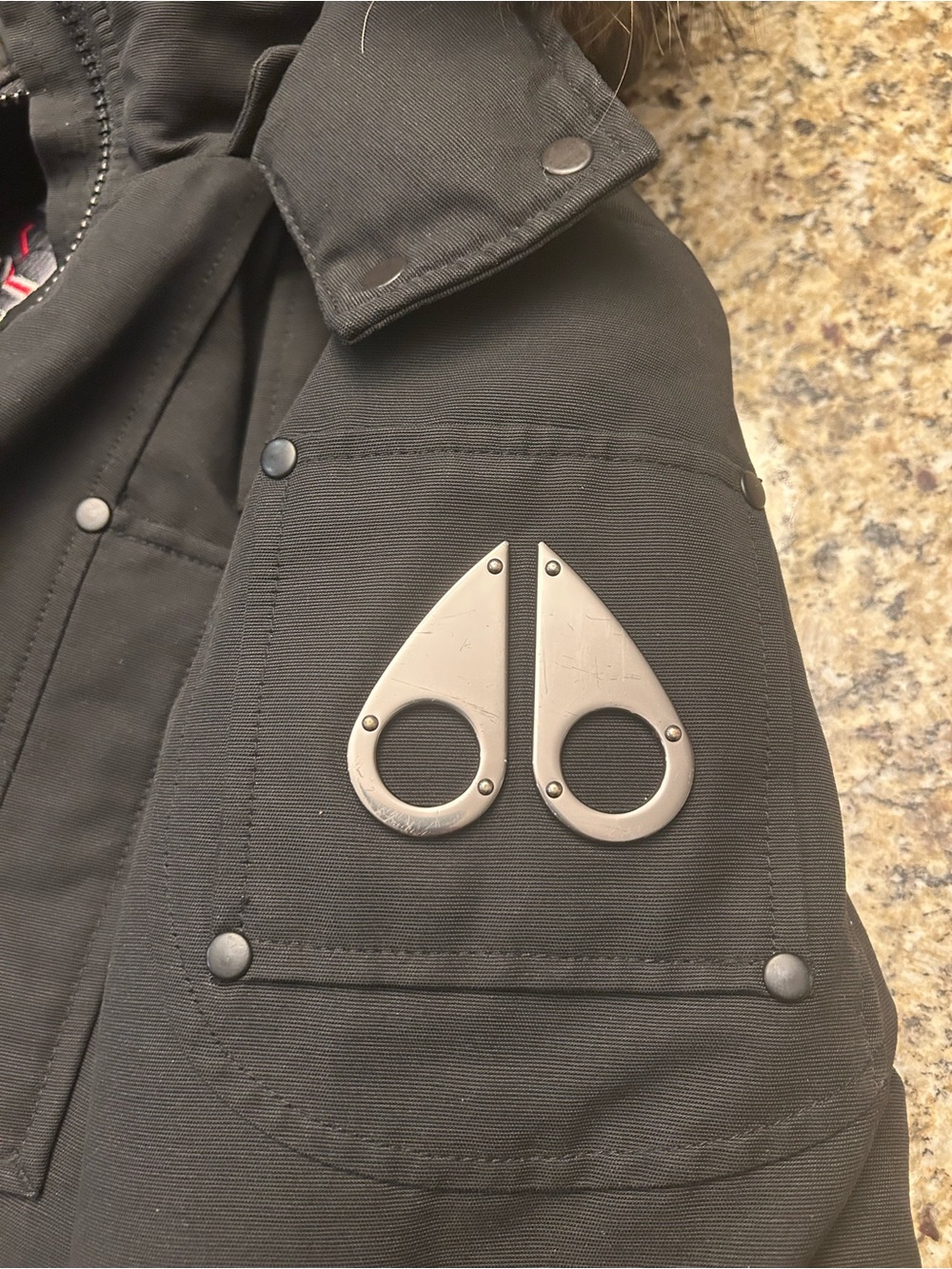 Moose Knuckles Black Men's Jacket with Silver Logo Hardware